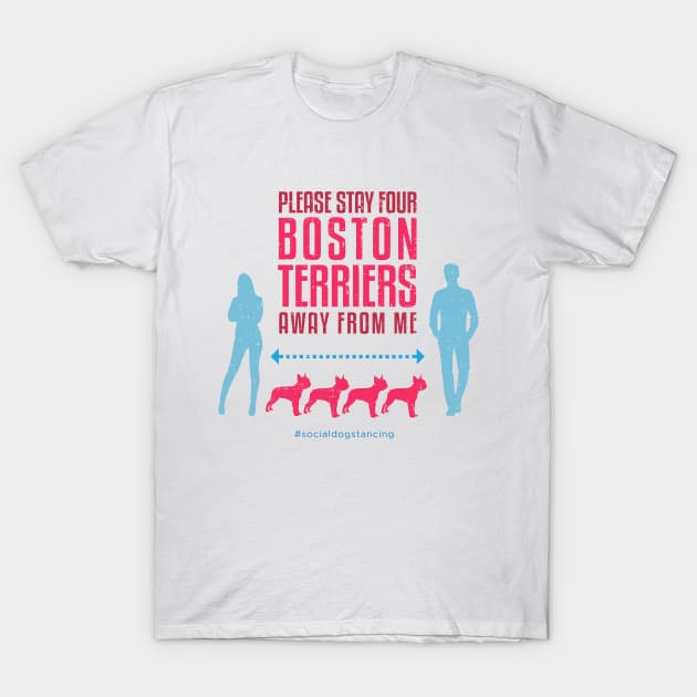 Boston Terrier Social Distancing Guide T-Shirt by Rumble Dog Tees